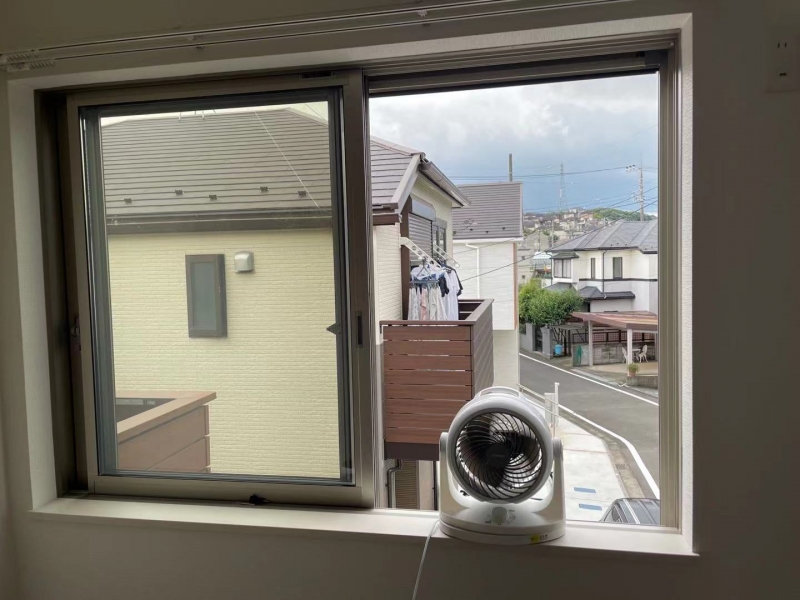 換気扇を使用した場合の換気量の測定